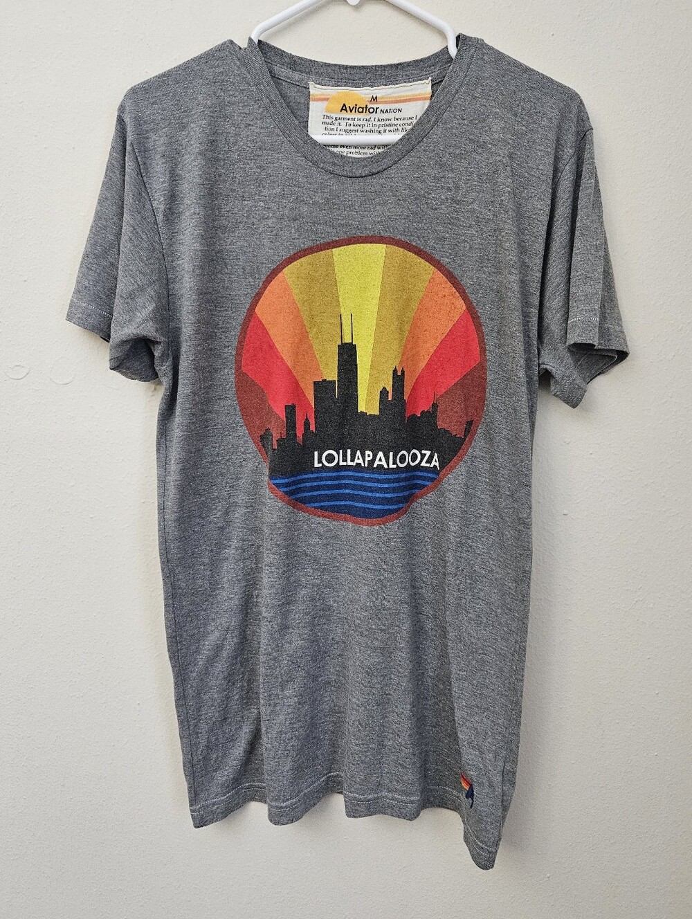 Aviator Nation Lollapalooza  2016 Chicago 25th Anniversary Graphic Tee - Size M